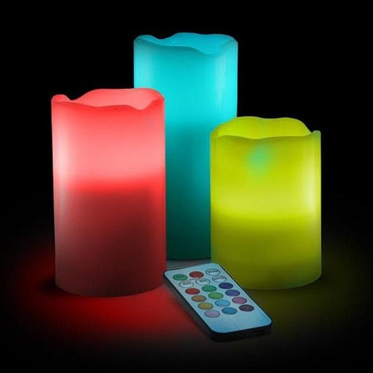 Trio of Luma Real Wax Flameless Candles: Warm Glow, No Worries