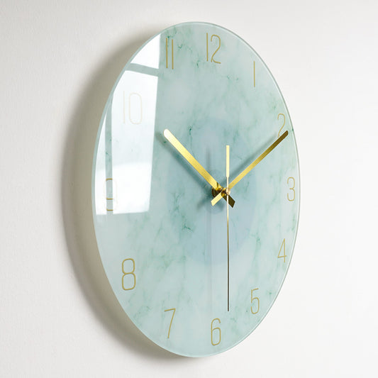 Luxury Silent Quartz Wall Clock – Elegant Glass Design for Living Room