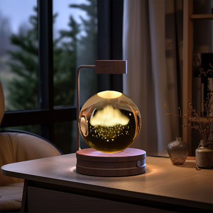 Cosmic Crystal Ball Night Light: USB-Powered Bedside Lamp