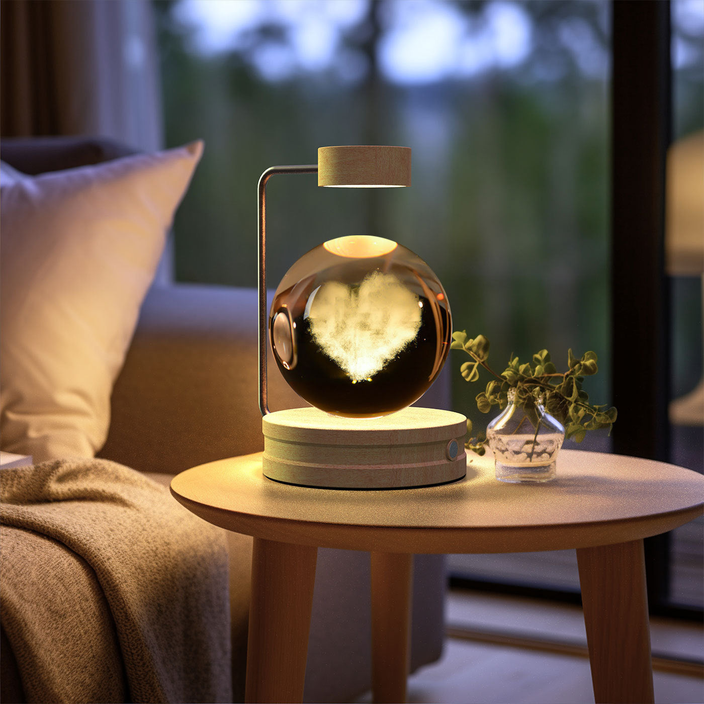 Cosmic Crystal Ball Night Light: USB-Powered Bedside Lamp