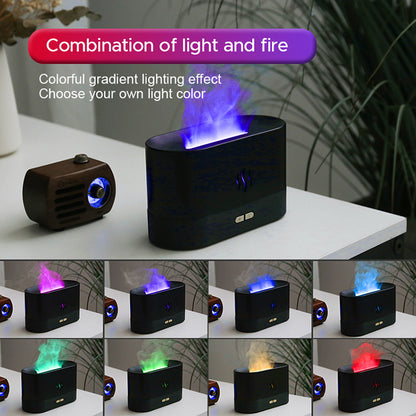 Flame Glow Ultrasonic Humidifier & Aroma Diffuser: Soothing LED Ambiance