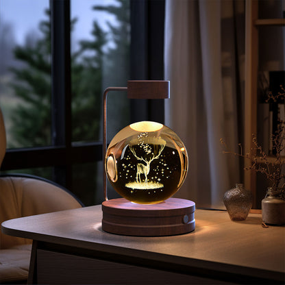 Cosmic Crystal Ball Night Light: USB-Powered Bedside Lamp