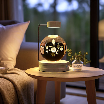 Cosmic Crystal Ball Night Light: USB-Powered Bedside Lamp