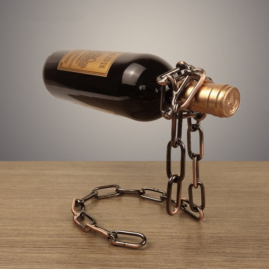 Floating Iron Chain Wine Rack