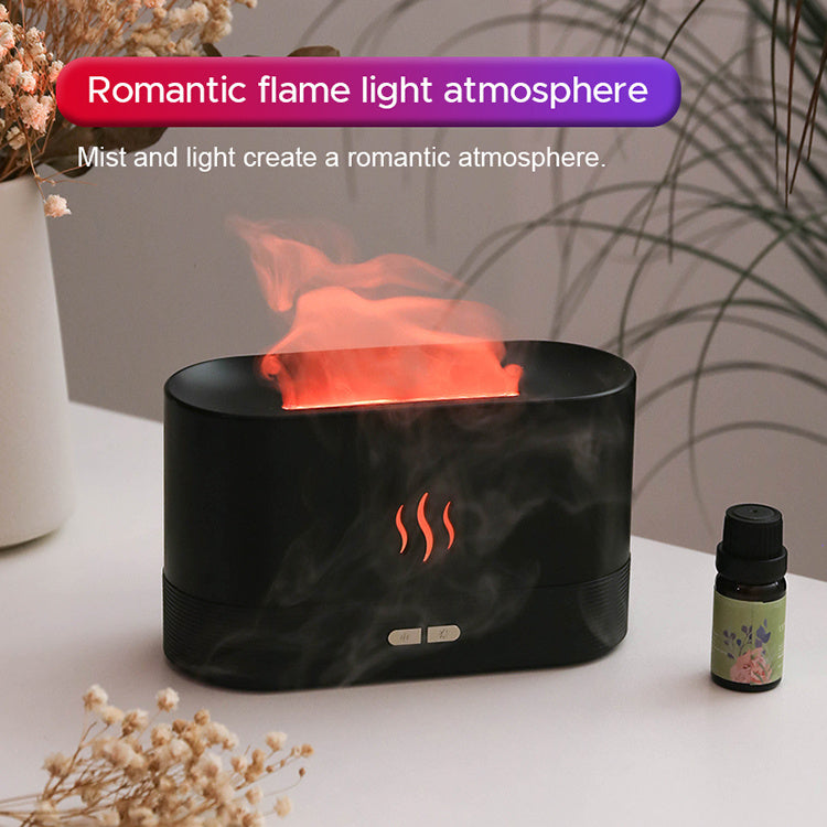 Flame Glow Ultrasonic Humidifier & Aroma Diffuser: Soothing LED Ambiance