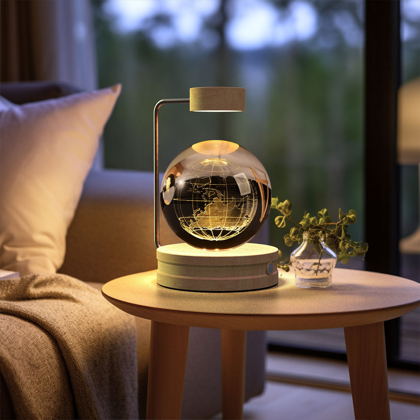 Cosmic Crystal Ball Night Light: USB-Powered Bedside Lamp