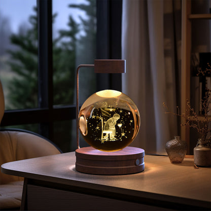 Cosmic Crystal Ball Night Light: USB-Powered Bedside Lamp