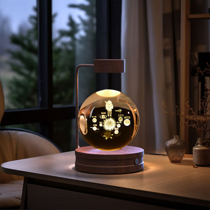 Cosmic Crystal Ball Night Light: USB-Powered Bedside Lamp