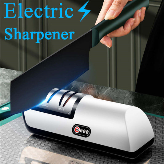 Electric Knife Sharpener USB Rechargeable - Fast, Automatic, and Adjustable for Knives & Scissors