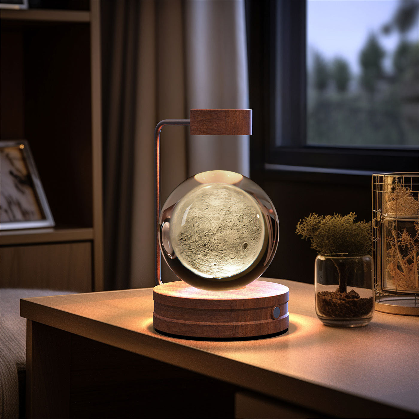 Cosmic Crystal Ball Night Light: USB-Powered Bedside Lamp