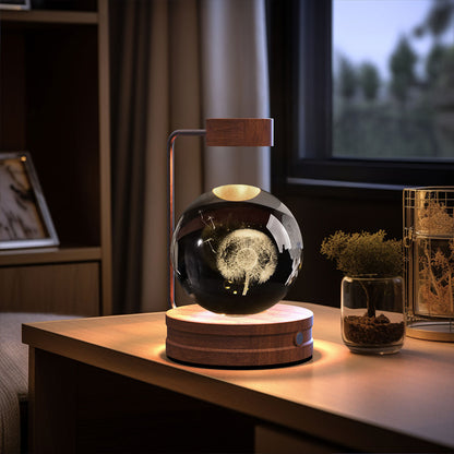 Cosmic Crystal Ball Night Light: USB-Powered Bedside Lamp