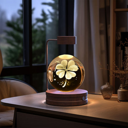 Cosmic Crystal Ball Night Light: USB-Powered Bedside Lamp