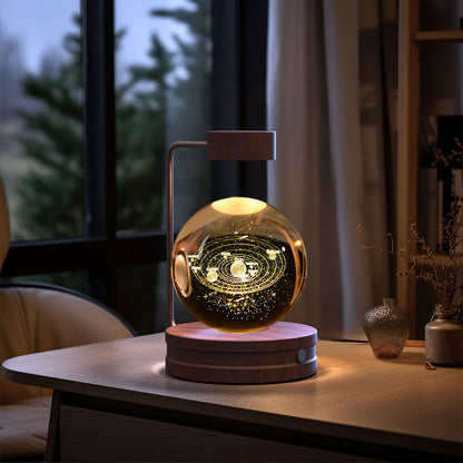 Cosmic Crystal Ball Night Light: USB-Powered Bedside Lamp