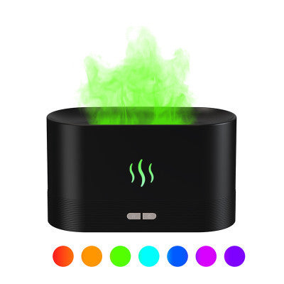 Flame Glow Ultrasonic Humidifier & Aroma Diffuser: Soothing LED Ambiance