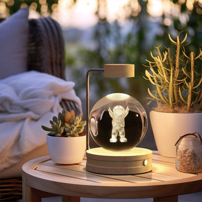 Cosmic Crystal Ball Night Light: USB-Powered Bedside Lamp