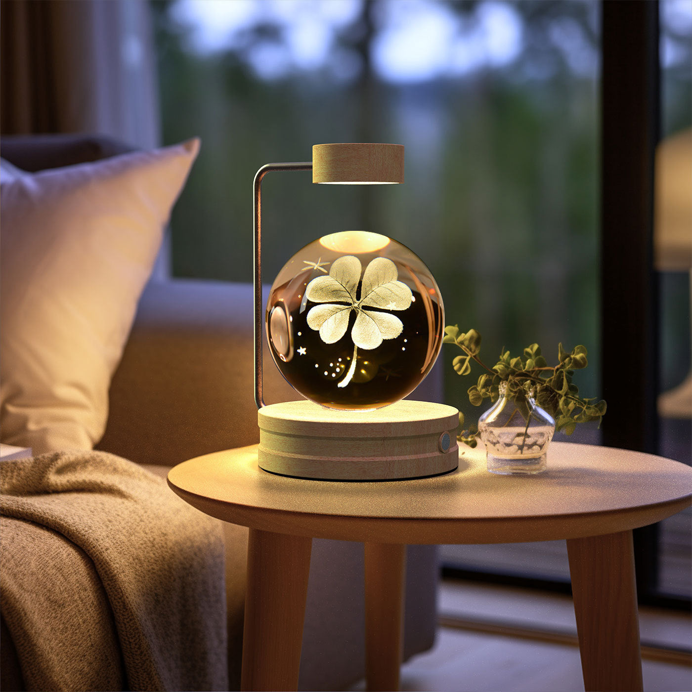 Cosmic Crystal Ball Night Light: USB-Powered Bedside Lamp