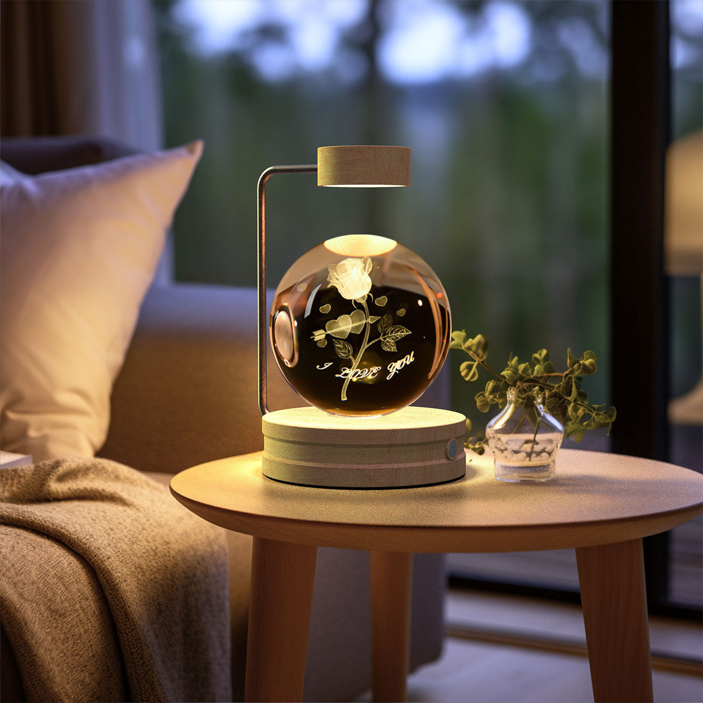 Cosmic Crystal Ball Night Light: USB-Powered Bedside Lamp