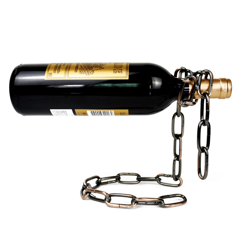 Floating Iron Chain Wine Rack