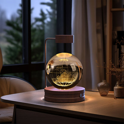 Cosmic Crystal Ball Night Light: USB-Powered Bedside Lamp