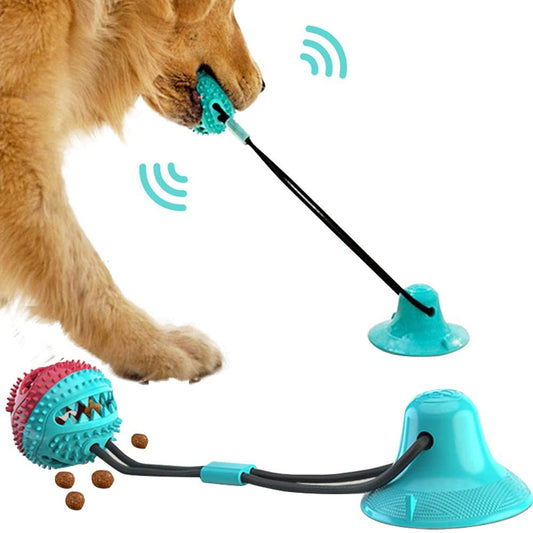 Interactive Silicon Suction Cup Dog Toy: Tug, Chew & Clean Fun