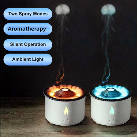 Volcano Aroma Diffuser: Ultrasonic Jellyfish Flame Humidifier